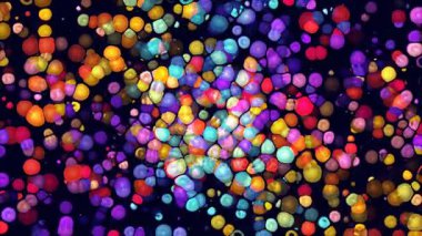 Renkli bozuk kareler farklı boyutta bir koyu arka plan bilgisayar işleme üzerinde hareketli animasyonlu arka plan