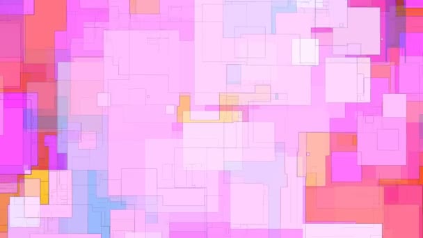 異なるサイズのレンダリングの正方形を移動の救済と抽象アニメーション ピンクの背景 — ストック動画
