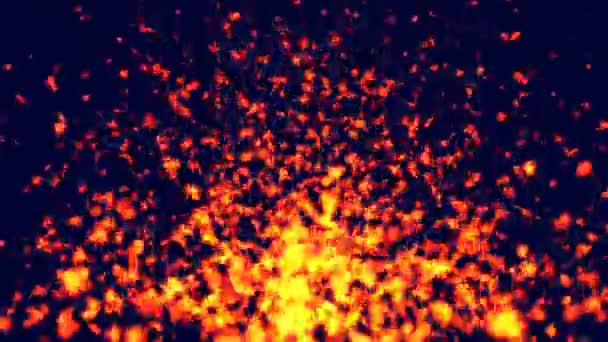 Abstraktní Počítačová Simulace Požáru Prvek Červené Animované Pozadí — Stock video
