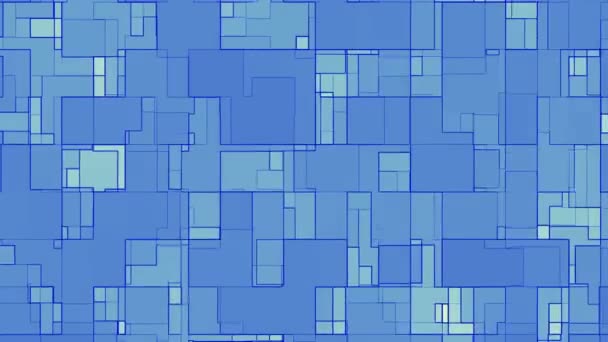 Абстрактный Анимированный Синий Фоновый Заставка Движущимися Прямоугольниками Отображения Компьютера — стоковое видео