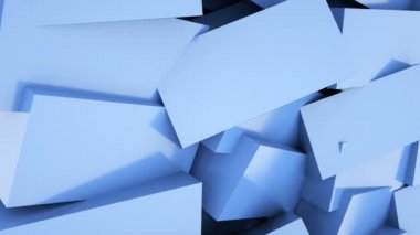 Soyut mavi 3d animasyonlu döngüsel geçiş ekran koruyucu bilgisayar render parallelepipeds hareketli