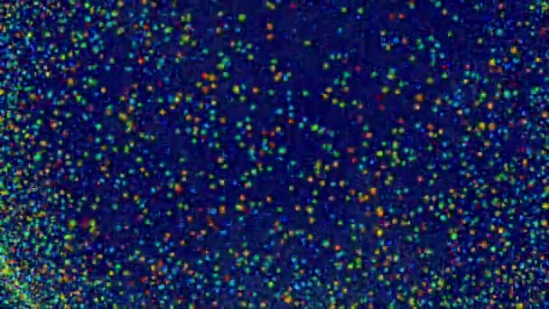Composition abstraite animée avec de nombreuses particules fines multicolores scintillantes rendu informatique 
