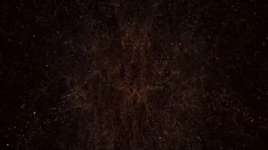 Animasyonlu arka plan ile lots-in bilgisayar 3d render sonsuz evrenin taklit koyu arka plan üzerinde parlayan parçacıklar hareket