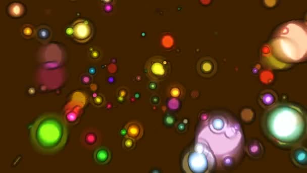 Abstracte Geanimeerde Achtergrond Met Vliegende Gekleurde Cirkels Ontwerp Achtergrond Overgang — Stockvideo