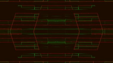 Koyu kırmızı desenli arka plan kaleydoskop etkisi bilgisayar işleme ile animasyon