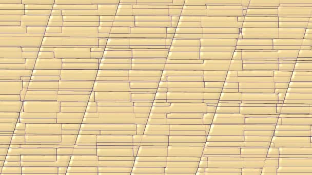 Fundo Animado Amarelo Com Linhas Abstratas Movimento Figuras Computador Renderização — Vídeo de Stock