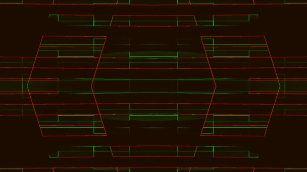 暗赤色万華鏡効果コンピューター レンダリング パターンの背景をアニメーション化 — ストック動画