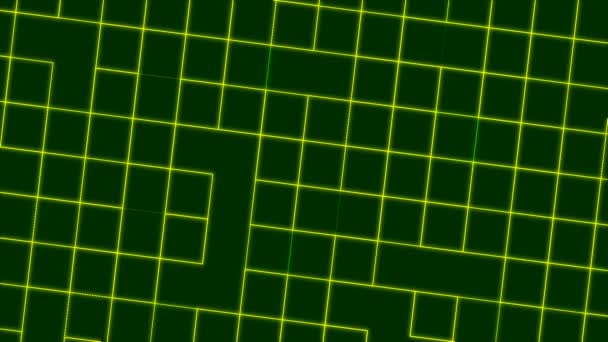绿色动画图案的背景与正方形细胞计算机渲染 — 图库视频影像