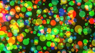 Animasyonlu arka plan koruyucu geçiş parçacıklar koyu arka plan bilgisayar üzerinde daireler şeklinde ile render