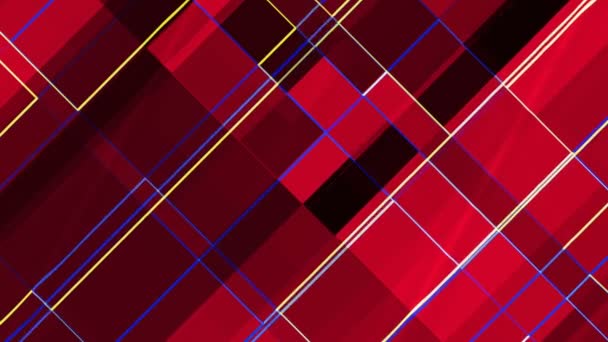 Червоний Абстрактний Анімований Художній Фон Рухомими Прямокутниками Різного Розміру Комп — стокове відео
