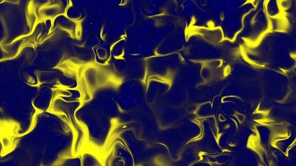 黄色抽象动画艺术背景与移动混沌梯度结构在黑暗的背景计算机渲染 — 图库视频影像