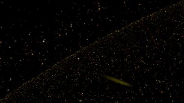 Soyut animasyon stilize alan renkli parçacıklar koyu arka plan bilgisayar üzerinde hareket ile render