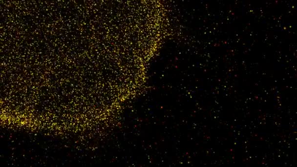 在深色背景计算机渲染中移动有色粒子的抽象动画化空间 — 图库视频影像