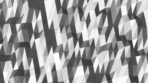 概要黒と白の三角形を持つアニメーション背景幾何学的多角形移動パターン — ストック動画
