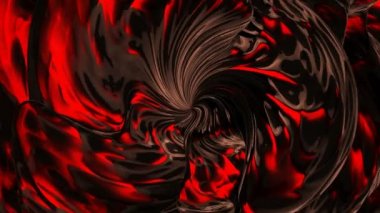 Soyut canlandırılmış fütüristik arkaplan. Plastik şekilli kırmızı ve siyah madde sarmal.