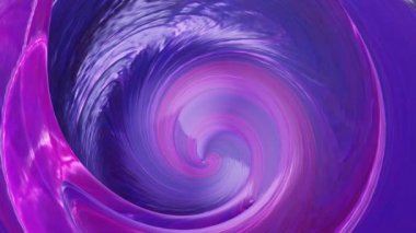 Soyut animasyon fütüristik arkaplan, kıvrımlı plastik şekilli menekşe maddesi.