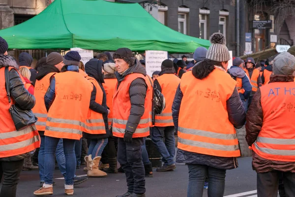 Picchetto di massa vicino alla Banca nazionale dell'Ucraina — Foto Stock