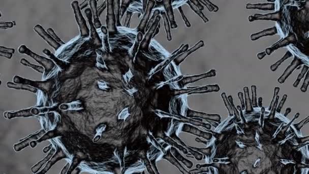 Simularea Computerului Imagine Video Simbolică Unui Coronavirus Uman Care Cauzează — Videoclip de stoc
