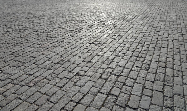 Abstract background of old cobblestone pavement