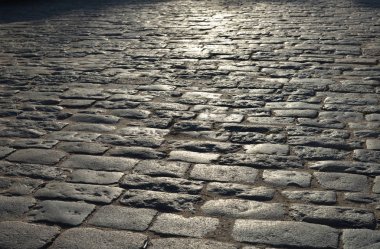 Eski Arnavut kaldırım yakın çekim.