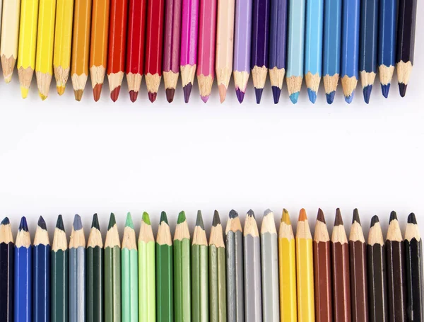 Colour pencils on white Stock Picture