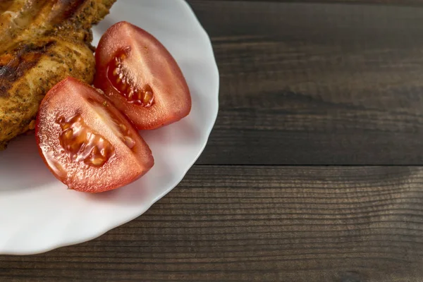 Ayam Panggang Dengan Tomat — Stok Foto
