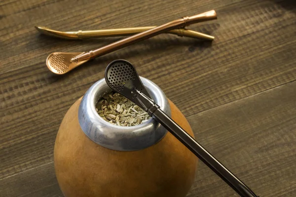 Yerba mate with accesories — Stock Photo, Image