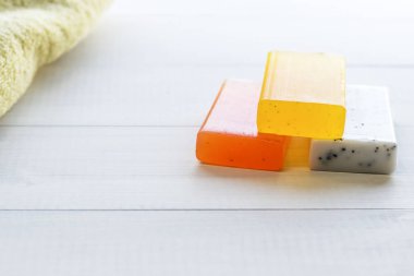 renk güzel kokulu sabun. Spa konsept arka plan