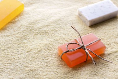 renk güzel kokulu sabun. Spa konsept arka plan