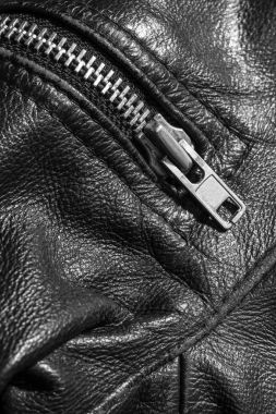 deri ceket yakın çekim