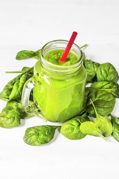 Green spinach smoothie — Stock Photo, Image