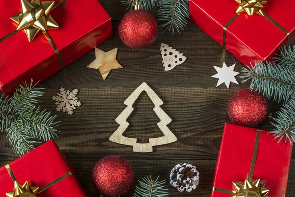 Decoración de Navidad con regalos — Foto de Stock
