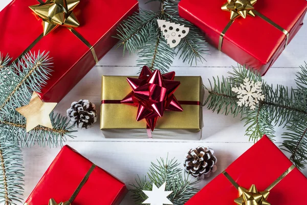 Christmas decoration with gifts — Stock Photo, Image