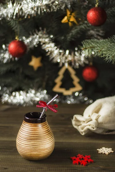 Yerba Mate Christmas Tree Yerba Mate Christmas Background — Stock Photo, Image