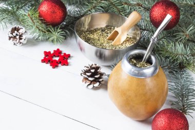 Yerba dostum Noel arka plan kopya alanı ile