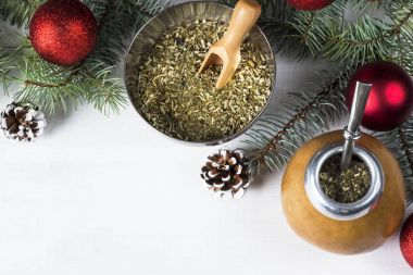 Yerba dostum Noel arka plan kopya alanı ile