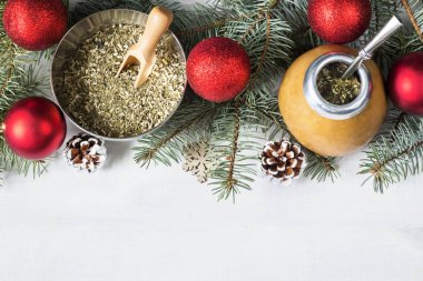 Yerba dostum Noel arka plan kopya alanı ile