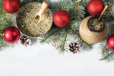 Yerba dostum Noel arka plan kopya alanı ile