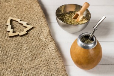 Yerba dostum Noel arka plan kopya alanı ile