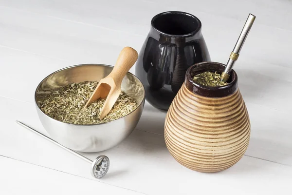 Yerba Mate Med Tillbehör — Stockfoto