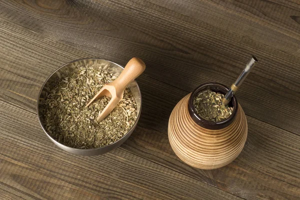 Yerba Mate Med Tillbehör — Stockfoto