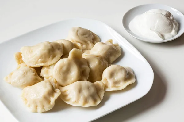 Traditional Polish Dumplings Called Pierogi Ruskie — Stock Photo, Image