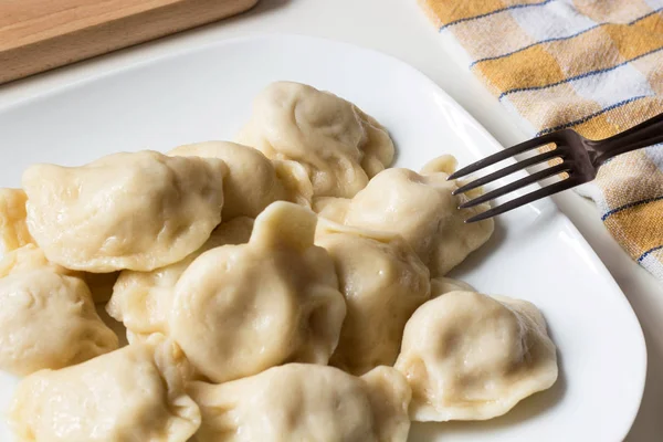 Traditional Polish Dumplings Called Pierogi Ruskie — Stock Photo, Image