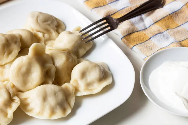 Traditional Polish Dumplings Called Pierogi Ruskie — Stock Photo, Image