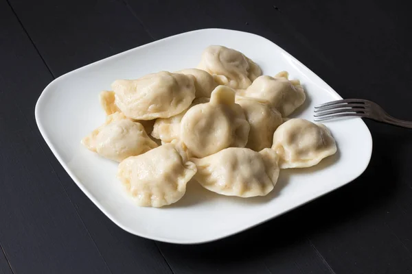 Úgynevezett Pierogit Ruskie Hagyományos Lengyel Gombóc — Stock Fotó