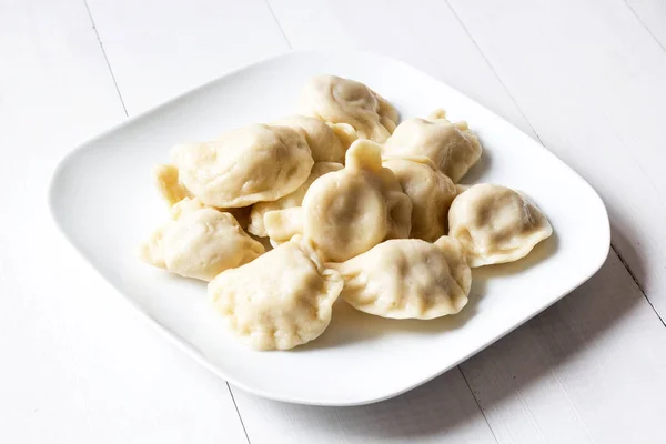 Traditional Polish Dumplings Called Pierogi Ruskie — Stock Photo, Image