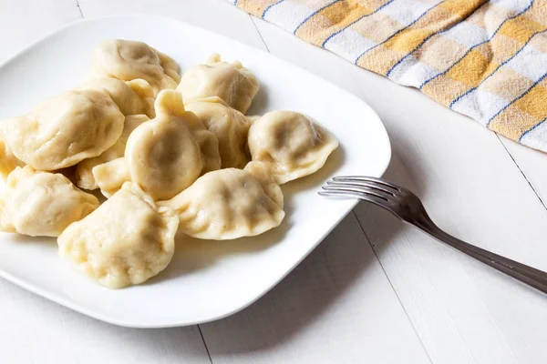 Tradycyjne Polskie Pierogi Nazwie Pierogi Ruskie — Zdjęcie stockowe