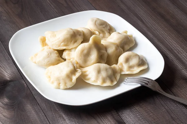 Tradycyjne Polskie Pierogi Nazwie Pierogi Ruskie — Zdjęcie stockowe