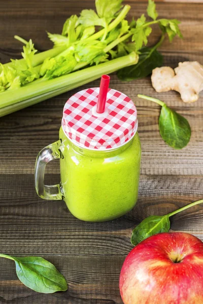 Bebida Coquetel Smoothie Verde — Fotografia de Stock