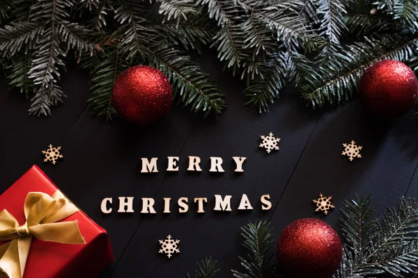 \'merry christmas\' words on christmas background